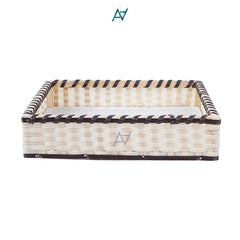 White Square Cane Basket for Home or Gifting