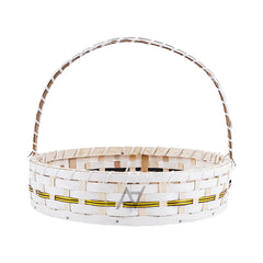 Set of 5 - Round White Cane Basket for Gifting, wedding decoration