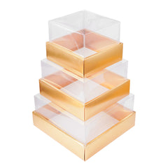 Premium Quality Transparent Gift Boxes 3 Pcs Set For Elegant Gift Wrapping