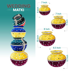 Wedding Velvet Matki – Decorative Matki for Mehndi Events