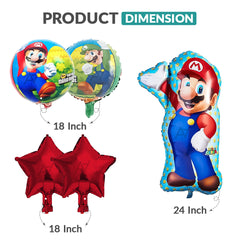 Super Mario Foil Balloon Set (5 Pcs) by Ali Akbar Decoration – Gaming Theme Balloons