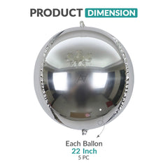 3D Silver ObsZ Foil Balloon Set (5 Pcs) by Ali Akbar Decoration – Party Balloons