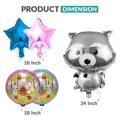 Raccoon Foil Balloon Set (5 Pcs) by Ali Akbar Decoration – Animal Party Balloons