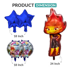 Elemental 5 Pcs Foil Balloon Pack | Party Supplies by Ali Akbar Decoration