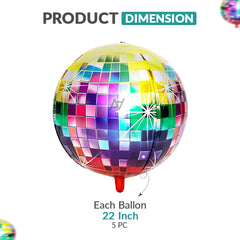 Disco ObsZ Foil Balloon Set (5 Pcs) – Shiny Party Balloons