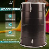 Brown Plain Wooden Dhol – Classic Traditional Dhol