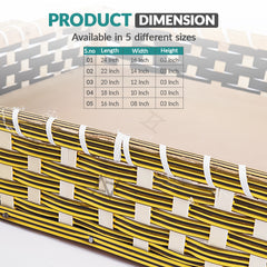 Set of 5 - Golden Rectangle Cane Baskets for Gifting or Wedding decoration