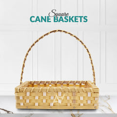 Set of 5 - Beige Square Cane Baskets for Gifting or Wedding decoration