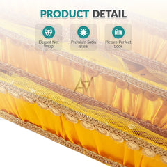 Set of 3 – Yellow Satin Wedding Trays for Gifting & Decoration