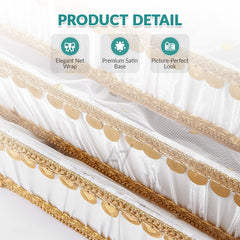 Set of 3 – White Satin Wedding Trays for Gifting & Decoration