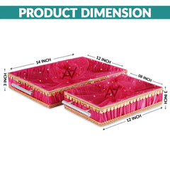 Set of 2 – Hot Pink Satin Wedding Trays for Gifting & Decor