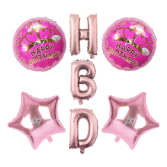 Pack of 10 - HBD Foil Balloons - 5 pcs Set - Ali Akbar decoration