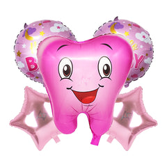 Pack of 10 - First Tooth Foil Balloon - 5 pc Set - Ali Akbar decoration