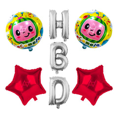 Pack of 10 - Cocomelon Foil Balloons - 5 pcs Set - Ali Akbar decoration