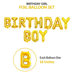 Birthday Boy Foil Balloons Set