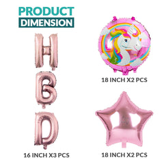 Pack of 10 - HBD Foil Balloons Set - 5 pcs Set - Ali Akbar decoration