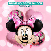 Pack of 10 - Minnie Mouse Foil Balloon - 5 pcs Set - Ali Akbar decoration