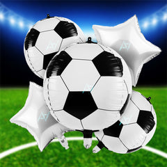 Pack of 10 - Football Foil Balloon - 5 Pcs Set - Ali Akbar decoration