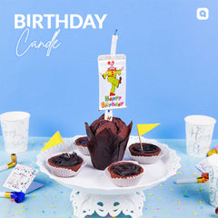 Fan Surprise Banner Candle – Fun Birthday Cake Decoration with Spinning Banner for Kids’ Parties - ardor