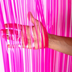 Fluorescent Shocking Pink Foil Curtains - ardor