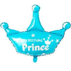 Happy Birthday Prince Crown Foil Balloons - ardor