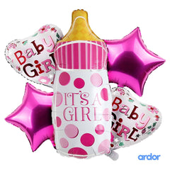 Its a Girl 5 Pcs Feeder Foil balloons Set - ardor
