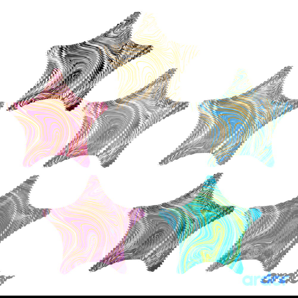 Marble Star Foil Balloons - ardor