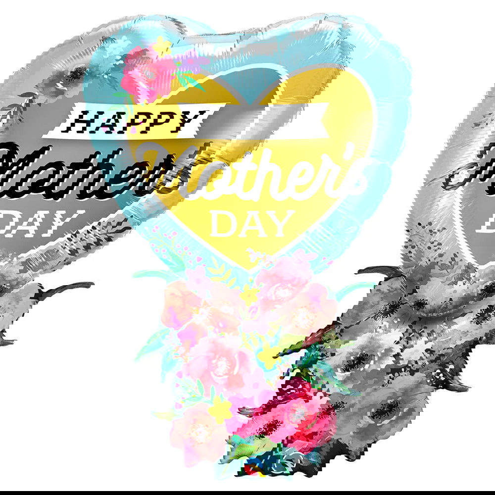 Qualatex Happy Mother's Day Heart Bouquet Foil Balloons - ardor