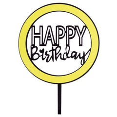 Round Happy Birthday Cake Topper (Imported) - ardor