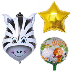 Zebra Foil Balloons 5 Pcs Set