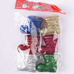 Small Hanging 6 Pcs Christmas Shoes For Christmas Party Decor