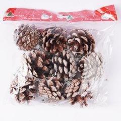 Christmas 9 Pcs Hanging Pinecone Wood Frosted For Christmas Party Decor