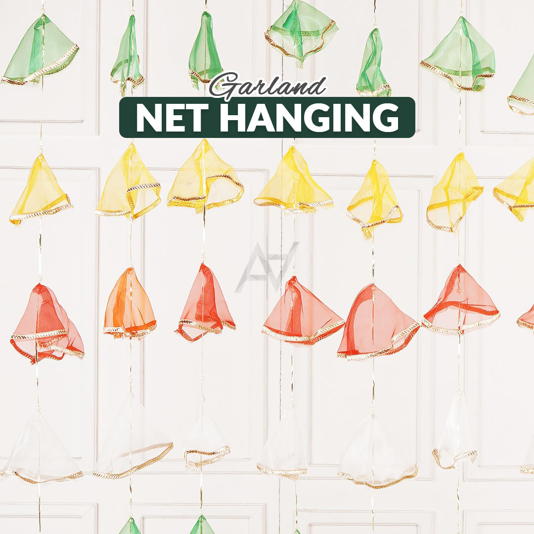 Pack of 12 - Net Hanging Garlands/ Lariyaan