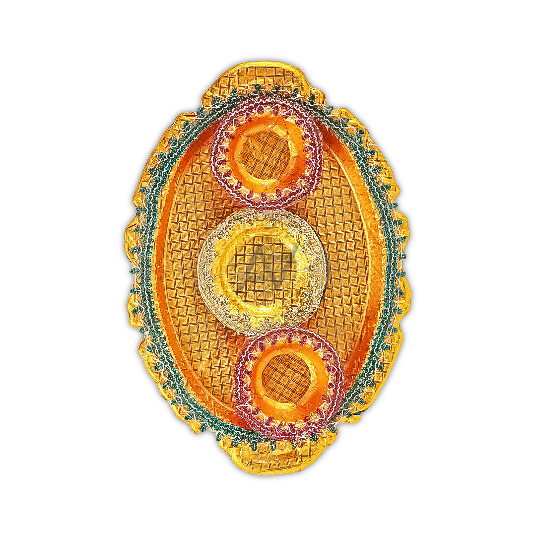 Rectangle Mehndi Decorated Plates