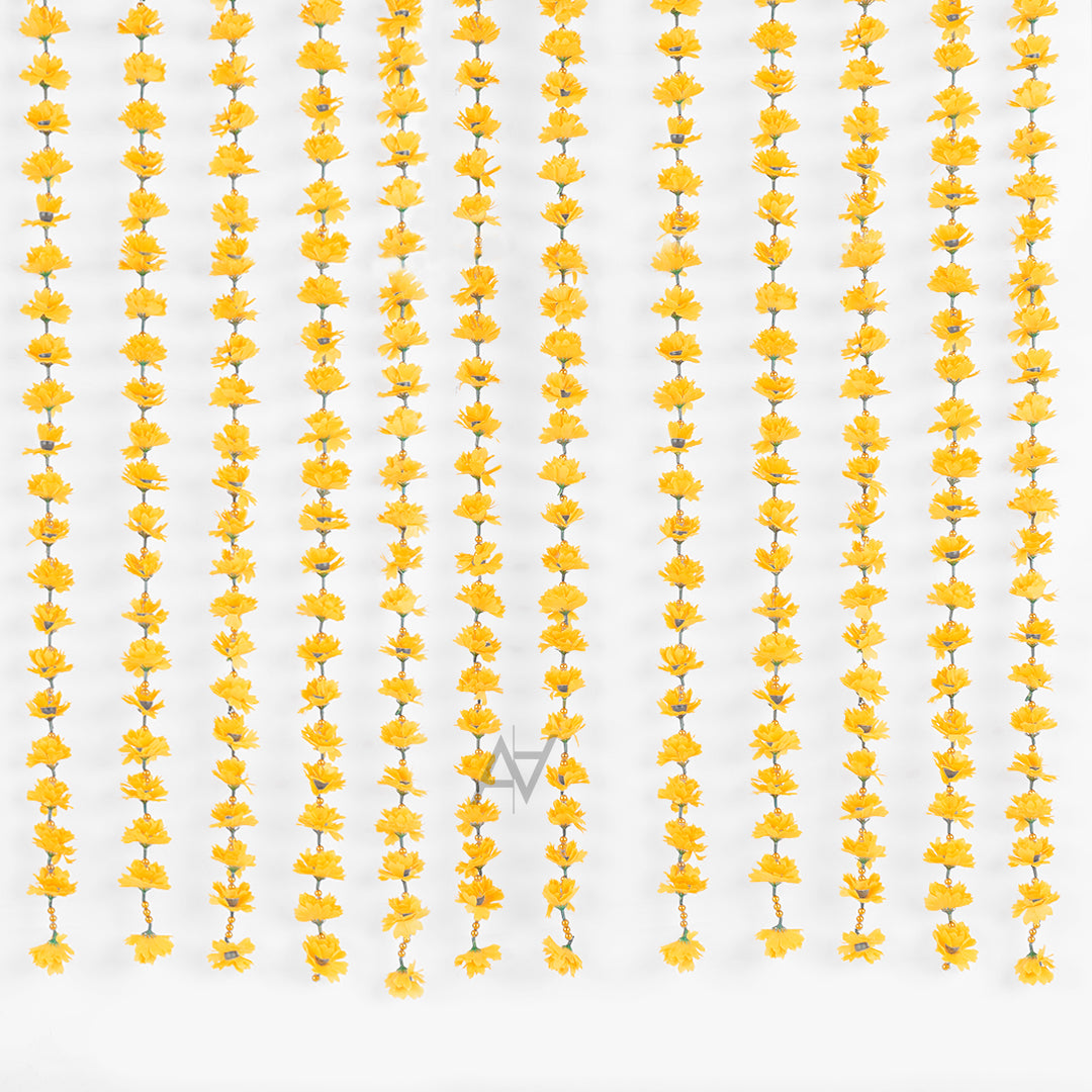 12 Pcs Marigold Garland – Artificial Floral Wedding Decoration - Aliakbardecoration