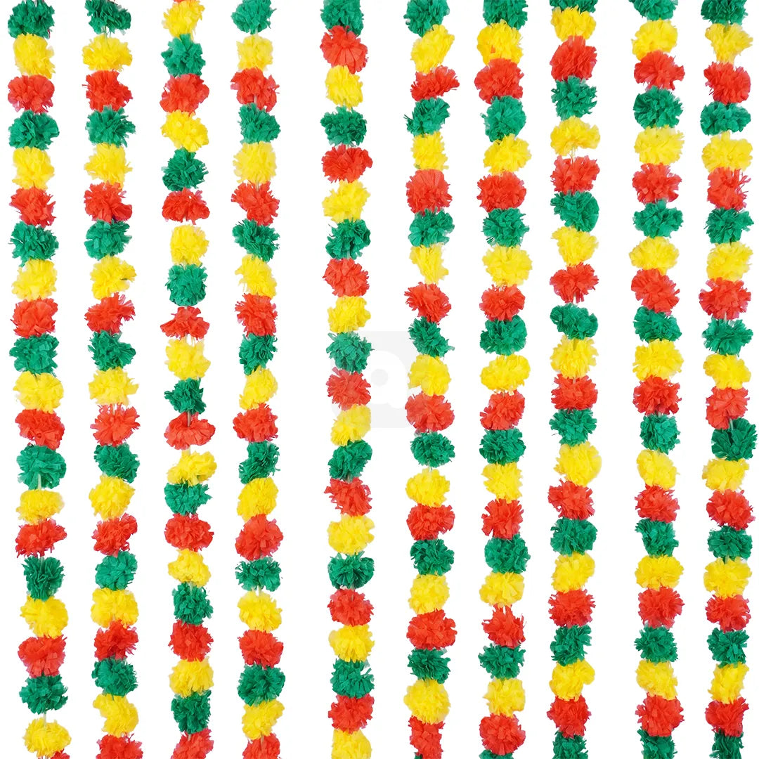 Pom Pom Garland - Lari for Mehndi Mayon Dholki Decoration - Aliakbardecoration
