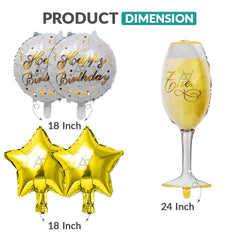 Wine Glass Foil Balloon Set - 5 pcs