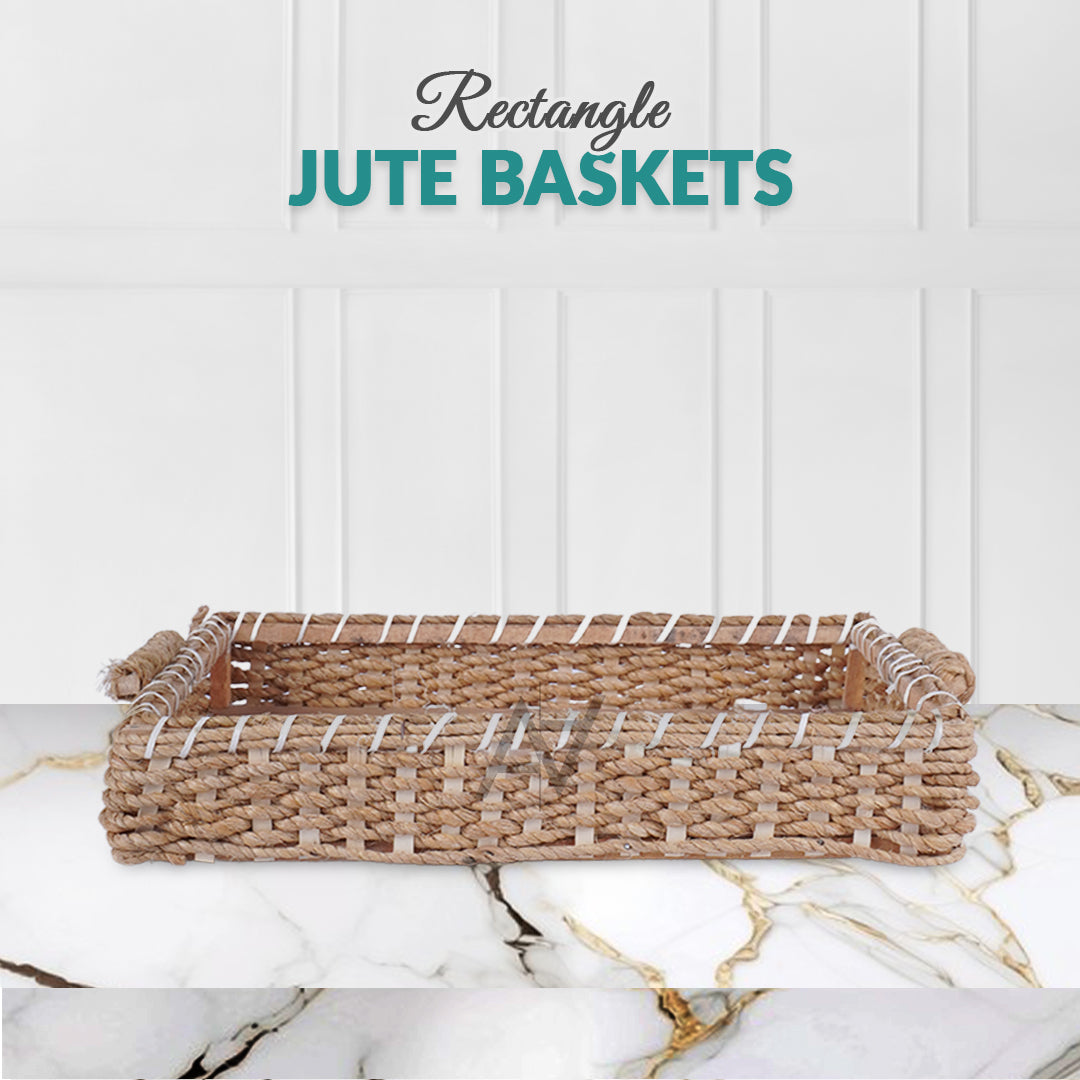 5 Pcs Set - Rectangle Jute Baskets