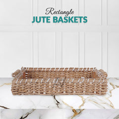 5 Pcs Set - Rectangle Jute Baskets