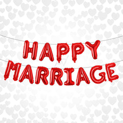 Happy Marriage Foil Balloon 13 Pcs Set