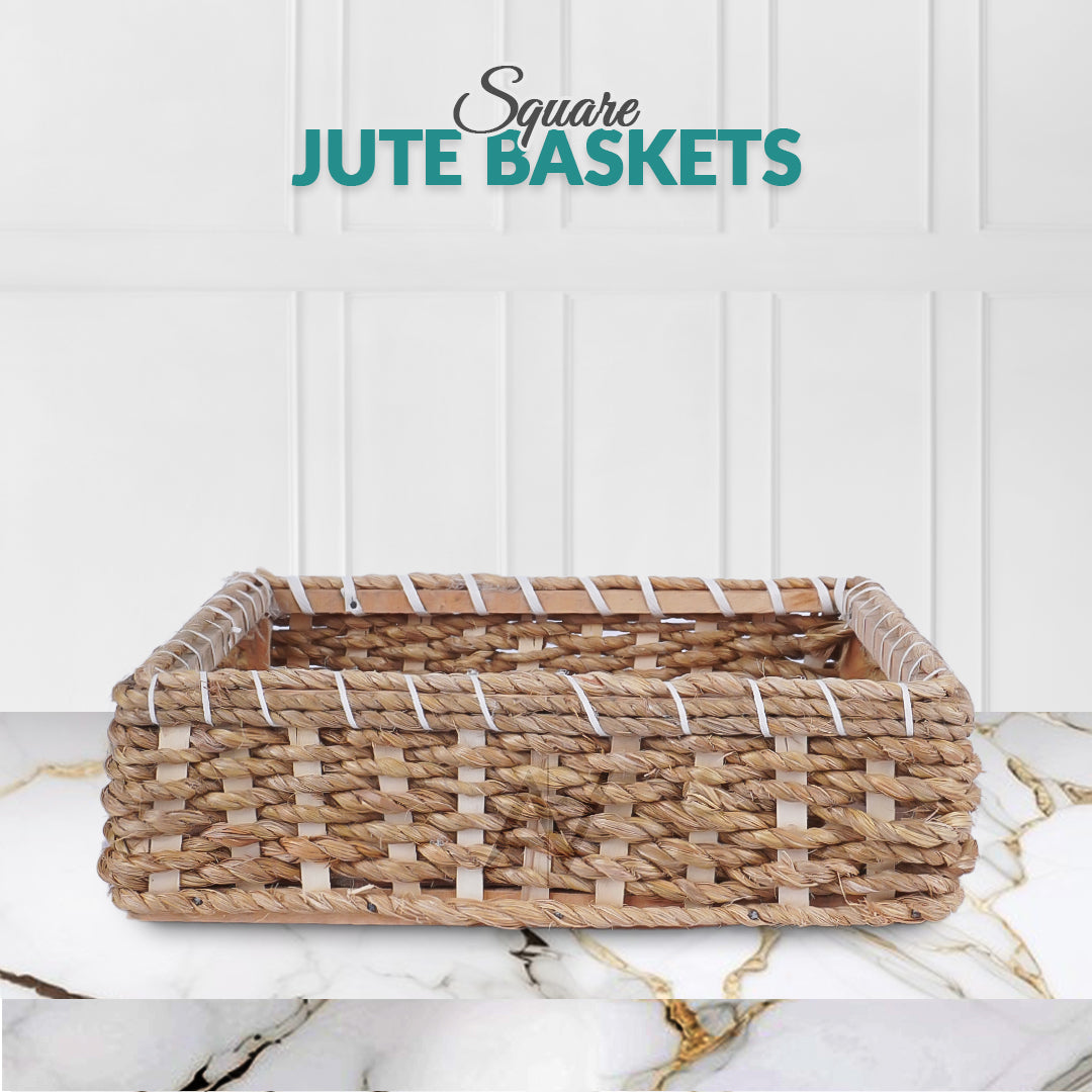 5 Pcs Set -  Square Jute Basket