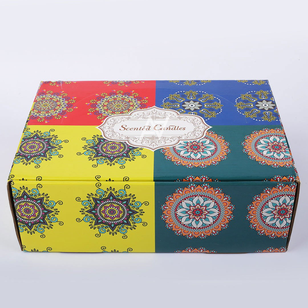 Mandala candles | Pack of 24 | For home Decoration