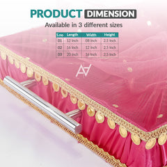 Set of 3 – Hot Pink Satin Wedding Trays for Gifting & Decoration