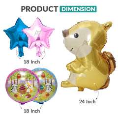 Squirrel Foil Balloon Set (5 Pcs) by Ali Akbar Decoration – Woodland Party Balloons