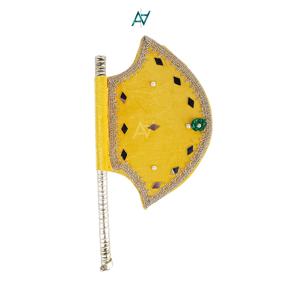 Velvet Hand Fan for Weddings & Mehndi Events