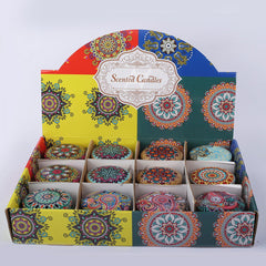 Mandala candles | Pack of 12 | For home decoration
