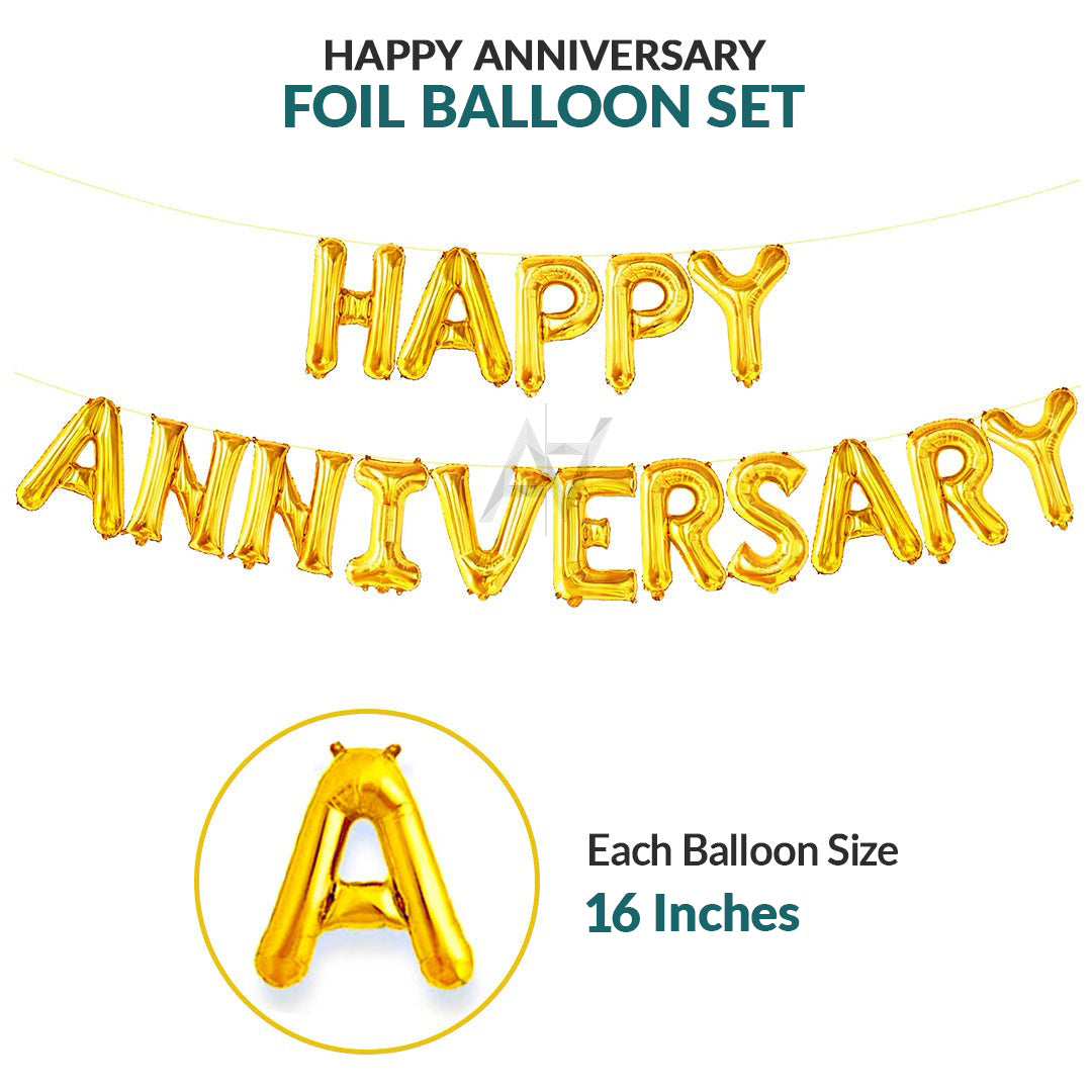 Happy Anniversary Foil Balloons Set