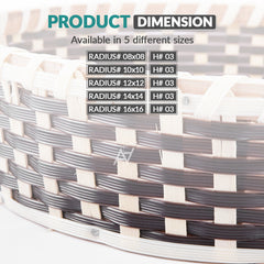 Brown & White - Round Jute Serving & Storage Tray for Home Decor