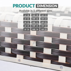 Brown & White Square Cane Basket for Home or Gifting