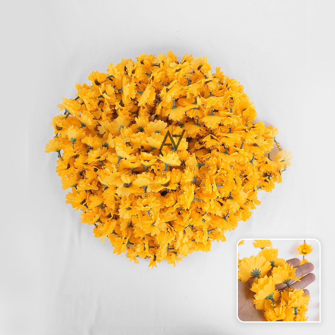 12 Pcs Marigold Garland – Artificial Floral Wedding Decoration - Aliakbardecoration